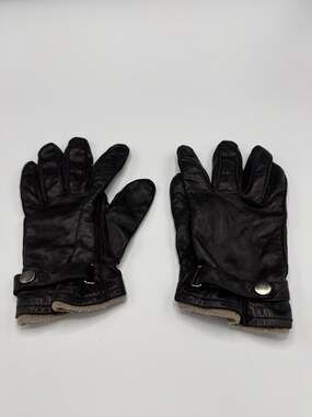 Roundtree & Yorke Brown Leather Driving Gloves Wool Blend Lining Size XL